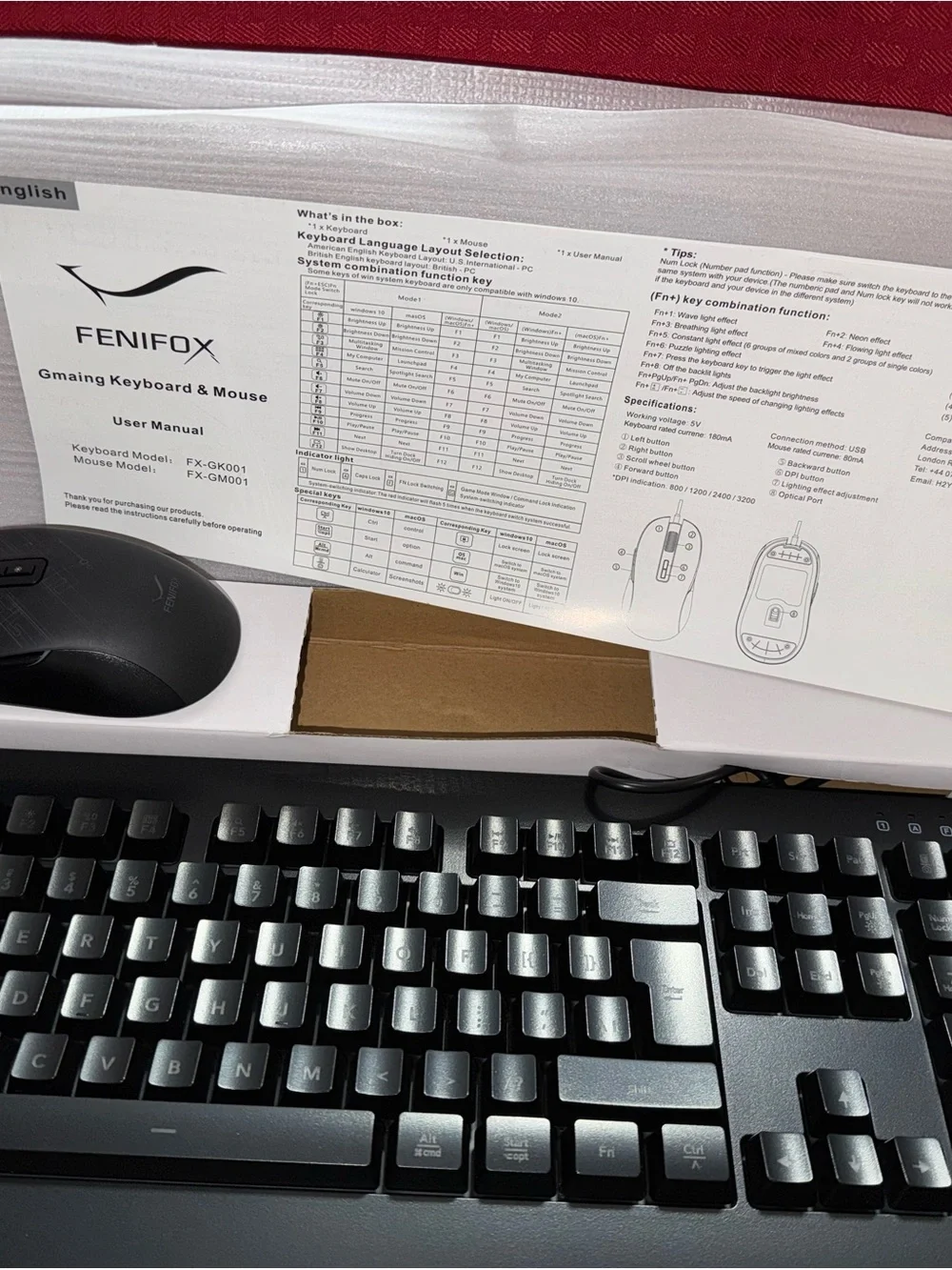 Black Wired Gaming Keyboard and Mouse Combo